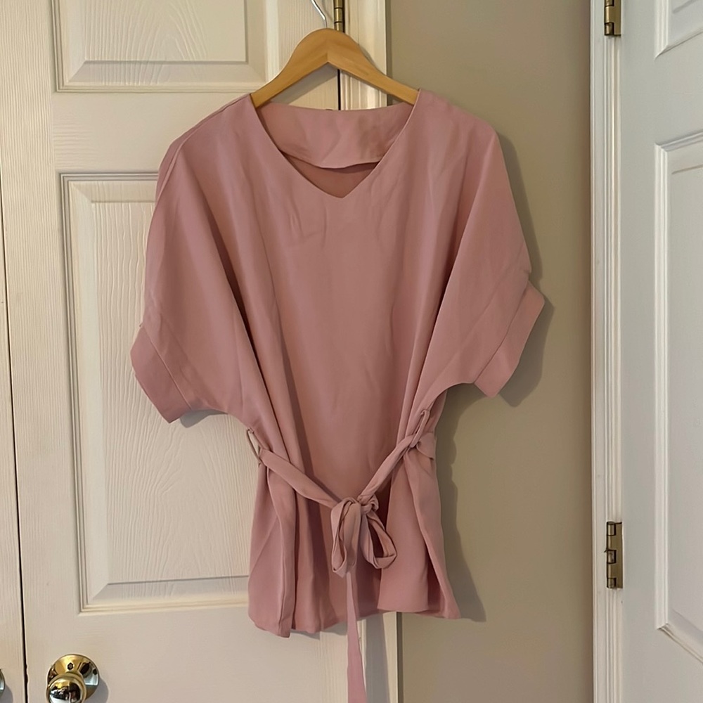 XL Pink Tied Waist Shirt